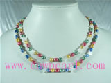 white shell jewelry pentacle with rainbow rice pearl necklace